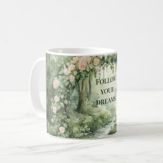 Mug Pink Floral Forest Squirrel (Devant gauche)