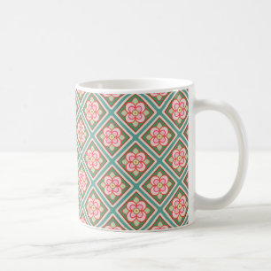 Mug Pink Floral Trellis Vintage Flower