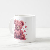 Mug Pink Floral Valentine Teddy Bear (Devant gauche)