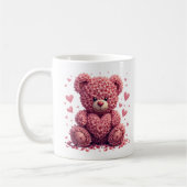 Mug Pink Floral Valentine Teddy Bear (Gauche)