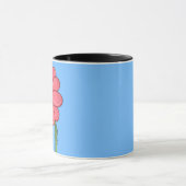 Mug Pink Flower Full with Blue background (Centre)