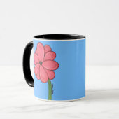 Mug Pink Flower Full with Blue background (Devant gauche)