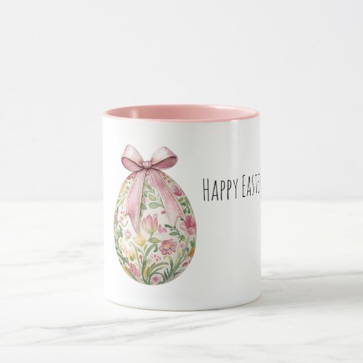 Mug Pink Flowers Easter Egg Bow (Centre)