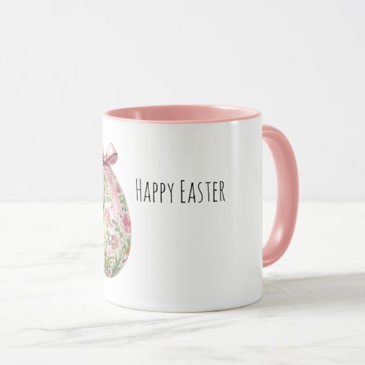 Mug Pink Flowers Easter Egg Bow (Devant droit)