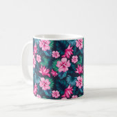 Mug Pink Flowers with Green Leaves Partern-79066 (Devant gauche)