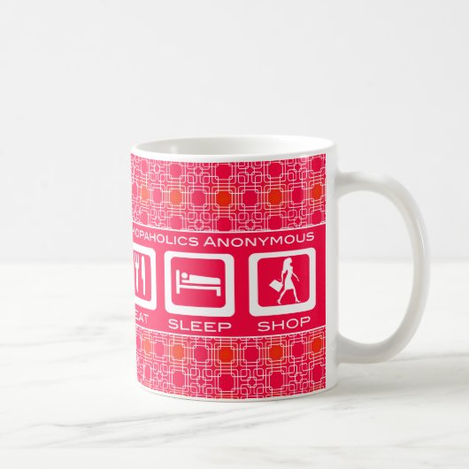Mug Pink Funny Shopaholic Eat Sleep Shop Award (Droite)