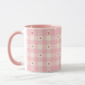 Mug Pink Gingham Hearts Valentine  (Gauche)