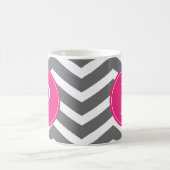Mug Pink Grey Chevron Monogramme (Centre)