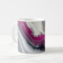 Pink, Grey White Stone Marble Printed