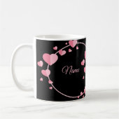 Mug Pink Heart Black Geometric Wedding Party Elegant (Gauche)