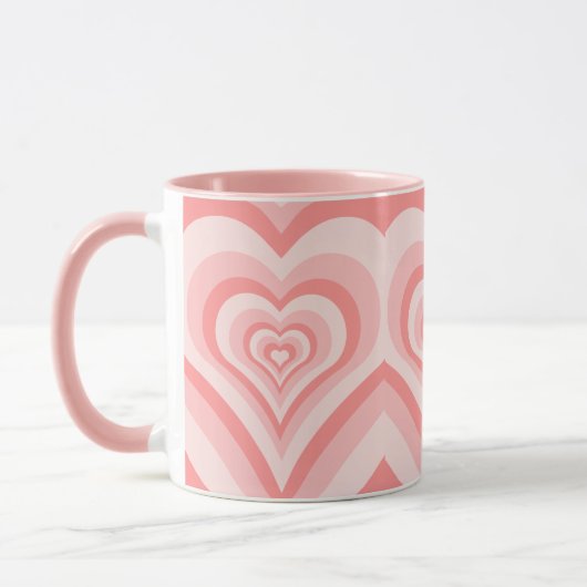 Mug Pink Heart Gradient Pattern – Cute Girly Love (Gauche)