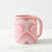 Mug Pink Heart Gradient Pattern – Cute Girly Love (Devant droit)