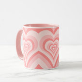 Mug Pink Heart Gradient Pattern – Cute Girly Love (Devant gauche)
