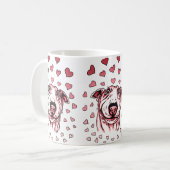 Mug Pink Hearts Bull Terrier Saint-Valentin (Devant gauche)
