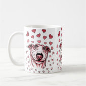 Mug Pink Hearts Bull Terrier Saint-Valentin (Gauche)