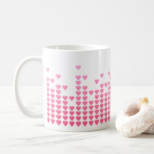 Mug Pink Hearts Equalizer Geek de musique (Avec donut)