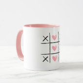 Mug Pink Hearts Tic Tac Toe Love (Devant gauche)