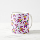 Mug Pink Honu Turtles Hibiscus Flowers (Devant droit)