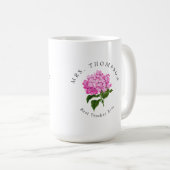 Mug Pink Hydrangea Grand-millénaire meilleur enseignan (Devant droit)