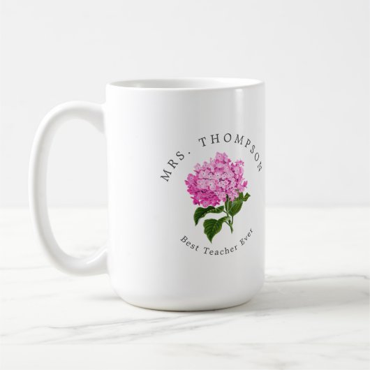 Mug Pink Hydrangea Grand-millénaire meilleur enseignan (Gauche)