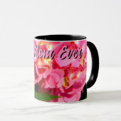 Mug Pink hydrangea rose floral meilleure maman jamais (Devant droit)