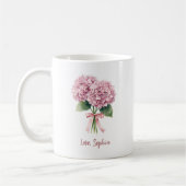 Mug Pink Hydrangea Spring Flower Floral Custom Name (Gauche)