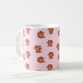 Mug Pink Kawaii Highland Cows Seamless Pattern (Devant gauche)