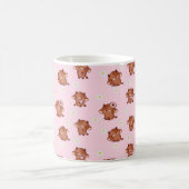 Mug Pink Kawaii Highland Cows Seamless Pattern (Centre)