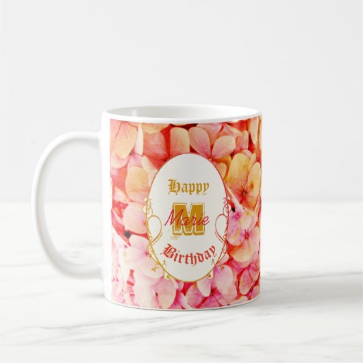 Mug Pink Keepsaké Typographie Élégant Joyeux Anniversa (Gauche)