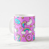 Mug Pink Kitschy glittery drôle de licorne et de chatt (Devant gauche)