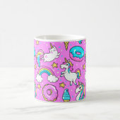 Mug Pink Kitschy glittery drôle de licorne et de chatt (Centre)