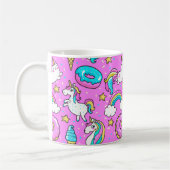 Mug Pink Kitschy glittery drôle de licorne et de chatt (Gauche)