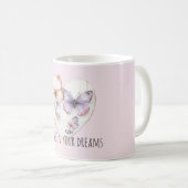 Mug Pink Lavender Floral Heart Butterflies (Devant droit)
