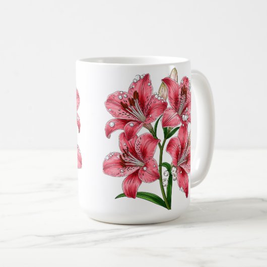 Mug Pink Lily Bouquet (Devant droit)