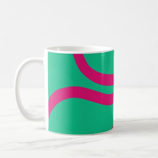 Mug – Pink Lines on Green (Gauche)