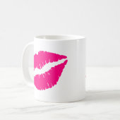 Mug Pink lipstick baiser pop art (Devant gauche)