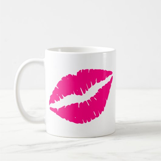 Mug Pink lipstick baiser pop art (Gauche)