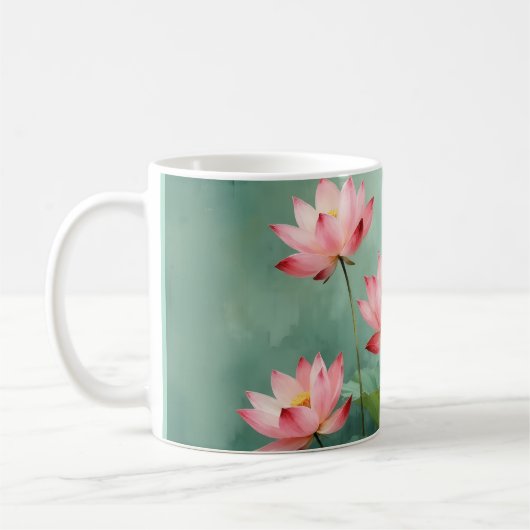 Mug Pink Lotus Artwork  (Gauche)