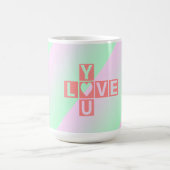 Mug Pink Love cross-word Pastel Valentine Day (Centre)