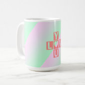 Mug Pink Love cross-word Pastel Valentine Day (Devant gauche)