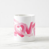 Mug Pink Love Heart Ribbon (Centre)