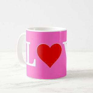 Mug Pink Love Romantique Élégant