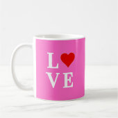 Mug Pink Love Romantique Élégant (Gauche)
