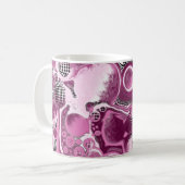 Mug Pink, Magenta et Black Fluid Art Pour Peinture (Devant gauche)