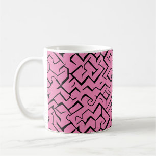 Mug Pink Meander Motif répété   Maze moderne