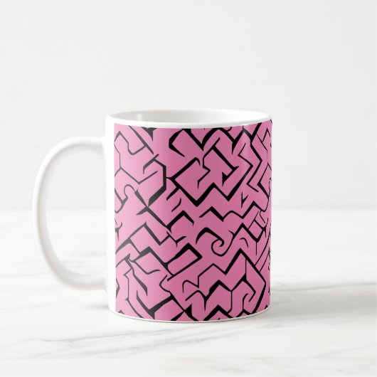 Mug Pink Meander Motif répété | Maze moderne (Gauche)