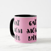 Mug Pink Modern Chat Maman Vie Mère mignonne Fête des  (Devant gauche)