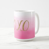 Mug Pink Ombre Aquarelle Or Glitzy Glam XOXO (Devant droit)
