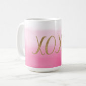 Mug Pink Ombre Aquarelle Or Glitzy Glam XOXO (Devant gauche)