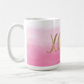 Mug Pink Ombre Aquarelle Or Glitzy Glam XOXO (Gauche)